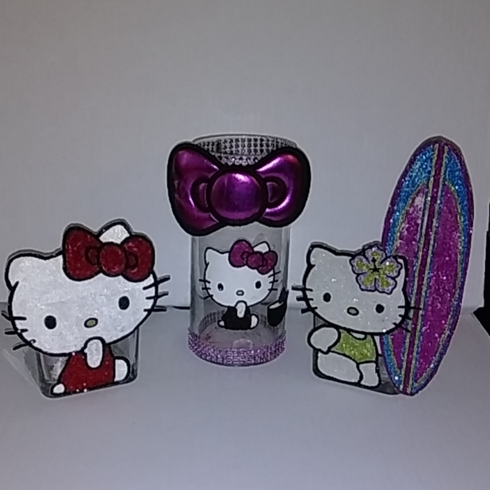 Hand made hello kitty vases